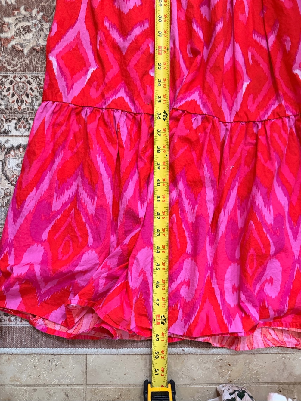 Sugarlips Pink and Red V-Neck Tiered Maxi Dress - Picture 12 of 12